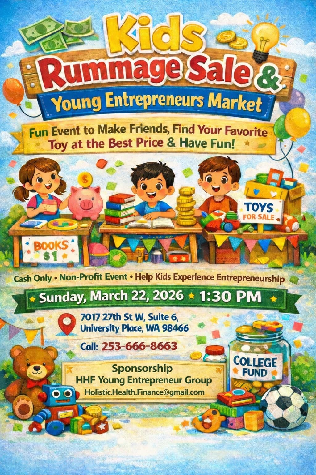 Kids Rummage Sale and Young Entrepreneurs Market flyer